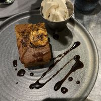 Banana bread w coconut ice cream   at Spiced Roots in Oxford