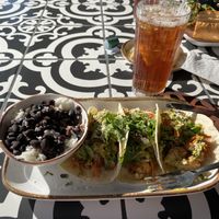 Cauliflower Chimichurri Taco 🌮 side of beans and rice! Delicious ! at Third Culture Kitchen in Titusville