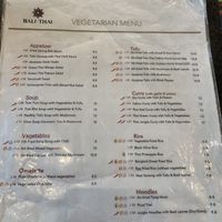 Menu at Bali Thai - Resorts World Sentosa in Central Singapore