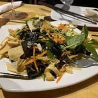 Special tasting menu: seaweed salad eaten with sesame crackers   at Xich Lo in Hornchurch