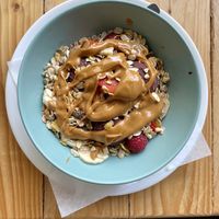 Açai bowel with extra peanut butter  at Moko Veggie Cafe - Anjos in Lisbon