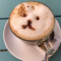 Teddy bear cappuccino! 😍 at Moko Veggie Cafe - Anjos in Lisbon