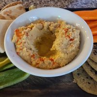 Hummus plate at Bolsi in Asuncion