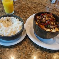 Chop suey. I had to order rice separately. at Bolsi in Asuncion