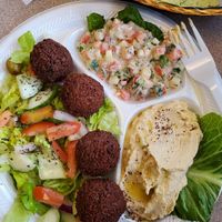 Falafel and Hummus plate at Pita Express in Hendersonville