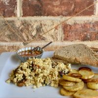 Scrambre tofu at Basic Foodie in Playa Del Carmen