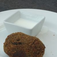 The last remaining spinach ball! at Jazzy Bar in Fuengirola