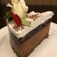 Cherry bourbon chocolate cake - omg... definitely one of the best... bourbon 🥃 not too strong and combines perfectly with the cherry and chocolate at Rawnaissance in Louisville