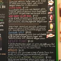 Menu at Rawnaissance in Louisville