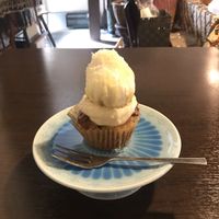 Fresh dessert baked in the morning by the chef  at Yamagoya in Uji