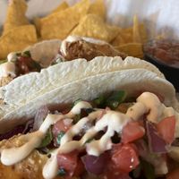 Vegan fish tacos  at Colley Cantina in Norfolk