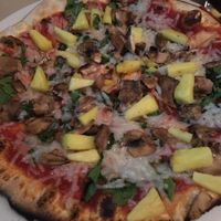 Pineapple belongs of vegan pizza at Brixx Wood Fired Pizza in Virginia Beach