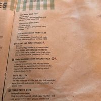veg menu at Isarn Thai Soul Kitchen in Kirkland