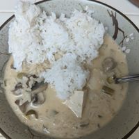 Tom Kha with steamed tofu leftovers. 😋 Soooo delicious. at Rice by Mama 2 in Ventura