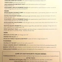 January 2020 vegan menu at The Vine in Wolverhampton