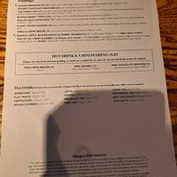 Menu - desserts and drinks at The Anchor in Wolverhampton