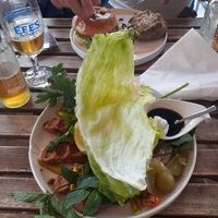 Chi kofte (vegan) and burger Végé (vegetarian) at Restaurant Vege in Paris