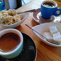 Halva + Lokoum + Coffee (all vegan) at Restaurant Vege in Paris