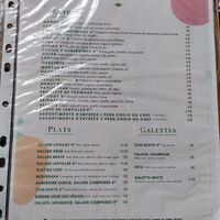 Menu at Restaurant Vege in Paris
