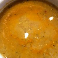 Delicious lentil soup  at Restaurant Vege in Paris