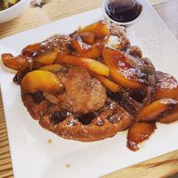 Amazing chicken and waffles  at Blueprint Cafe in Newark