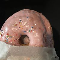 Strawberry Frosted Donut  at Universal Studios - Voodoo Doughnut in Orlando