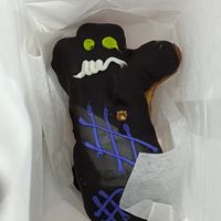 Voodoo Doll filled with raspberry jelly  at Universal Studios - Voodoo Doughnut in Orlando
