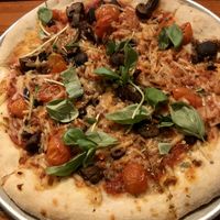 Vegan pizza  at Bagby Beer Company in Oceanside
