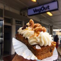 Don’t miss the carrot cake!  at VegOut on Charles in Launceston