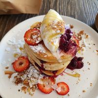 Pancakes at VegOut on Charles in Launceston