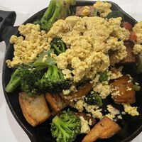 Skillet with tofu eggs  at The Modern Vegan in Las Vegas
