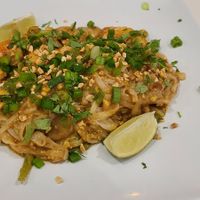 Pad thai w/ shrimp at The Modern Vegan in Las Vegas