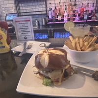The “Cowboy” Burger with French Fries (🤤)  at The Modern Vegan in Las Vegas