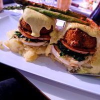 Crabcake Benedict at The Modern Vegan in Las Vegas
