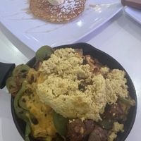 Huge skillet (tofu scramble with potatoes, taco meat, sausage, tomato, bell pepper) - 2 meals worth!  at The Modern Vegan in Las Vegas