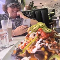 Nachos my friend was amazed at the size of  at The Modern Vegan in Las Vegas