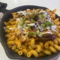BBQ Brisket Mac and Cheese Skillet  at The Modern Vegan in Las Vegas