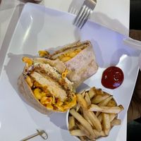 Chicken and Mac wrap  at The Modern Vegan in Las Vegas