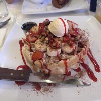 Breakfast pancakes (be aware that is vegan butter not ice cream on top!)   at The Modern Vegan in Las Vegas