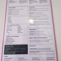 Menu at The Modern Vegan in Las Vegas