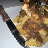 Biscuits and gravy on mashed potato   at The Modern Vegan in Las Vegas