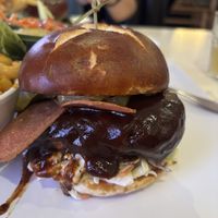 Bbq chicken sandwich with bacon, coleslaw, and pickles  at The Modern Vegan in Las Vegas