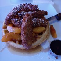 Peaches Chicken & Waffle at The Modern Vegan in Las Vegas