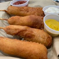 Vegan corn dogs.  at The Modern Vegan in Las Vegas