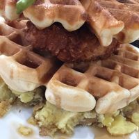 Chicken and waffles  at The Modern Vegan in Las Vegas