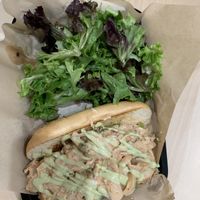 Vegan Lobster Roll sandwich  at The Modern Vegan in Las Vegas