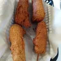 Corn dogs at The Modern Vegan in Las Vegas