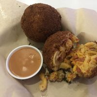 Mac-n-cheese baseballs... so delicious ! at The Modern Vegan in Las Vegas