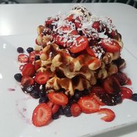 Vegan waffles at The Modern Vegan in Las Vegas
