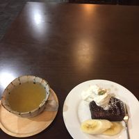 Dessert with jasmine tea  at Ren - Nakagyo Ward in Kyoto